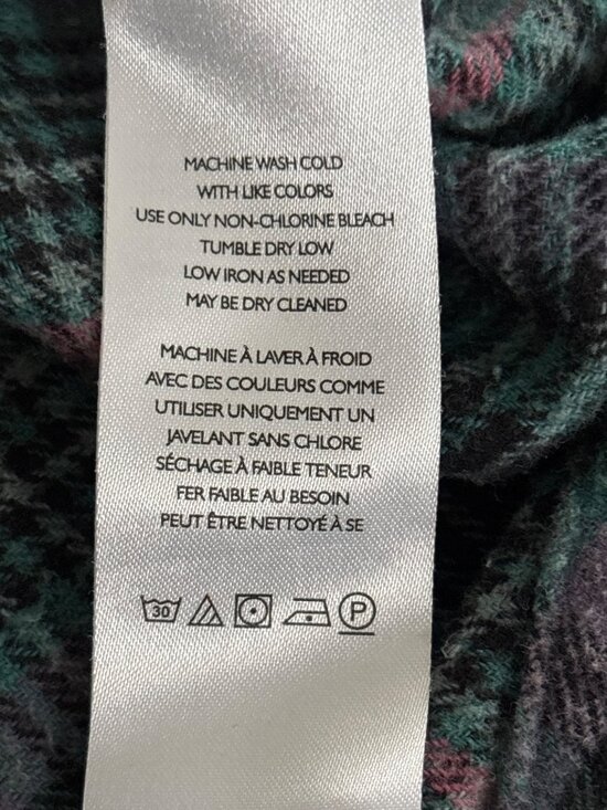 BDG Flannel Shirt Size XS Oversized Plaid Button Front Long Sleeve Green Preppy - Picture 7 of 9